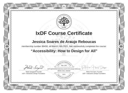 Accessibility: How to Design for All certificate