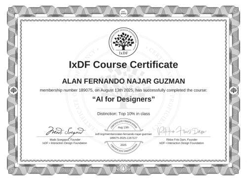 AI for Designers certificate