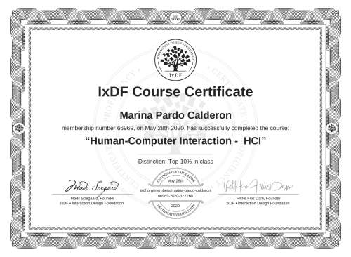 Human-Computer Interaction -  HCI certificate