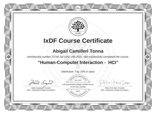 Human-Computer Interaction -  HCI certificate