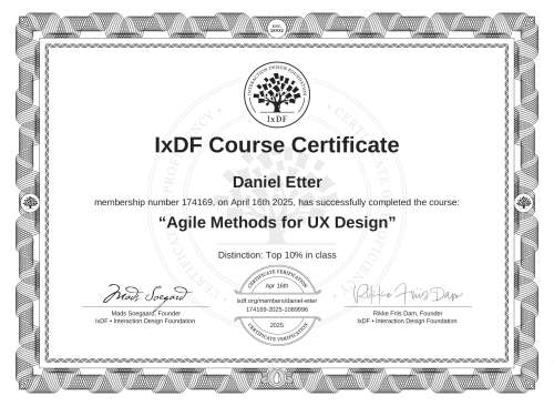 Agile Methods for UX Design certificate
