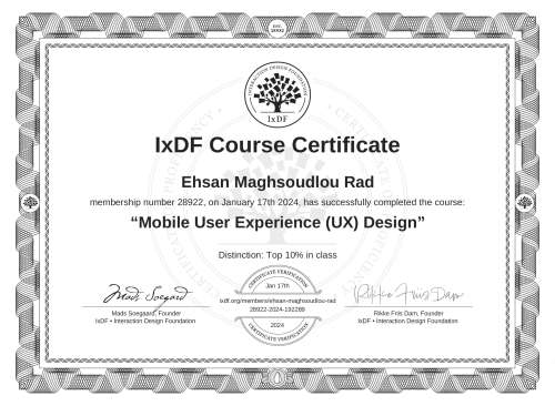 Mobile User Experience (UX) Design certificate