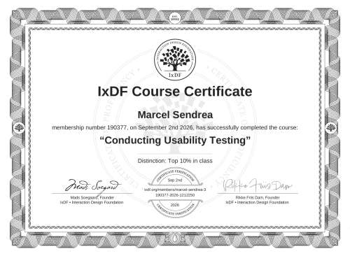 Conducting Usability Testing certificate