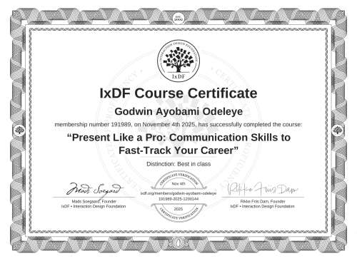 Present Like a Pro: Communication Skills to Fast-Track Your Career certificate