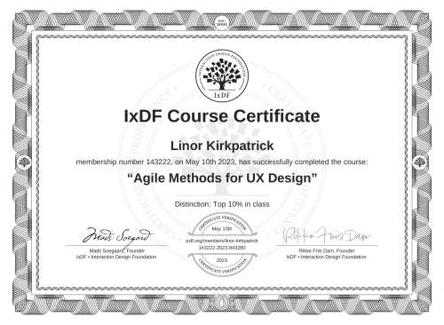 Agile Methods for UX Design certificate