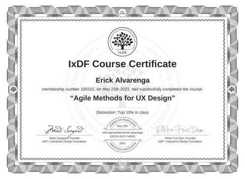 Agile Methods for UX Design certificate