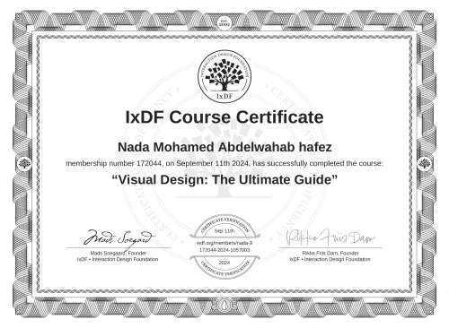 Visual Design: The Ultimate Guide certificate