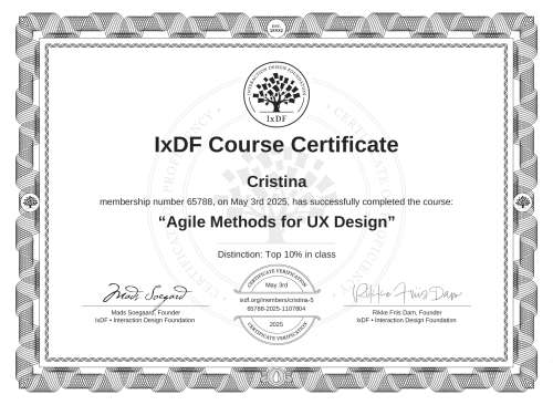 Agile Methods for UX Design certificate