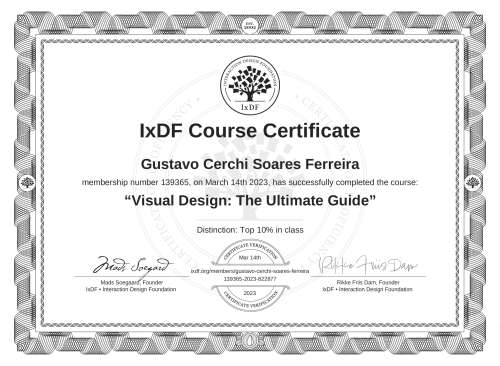 Visual Design: The Ultimate Guide certificate