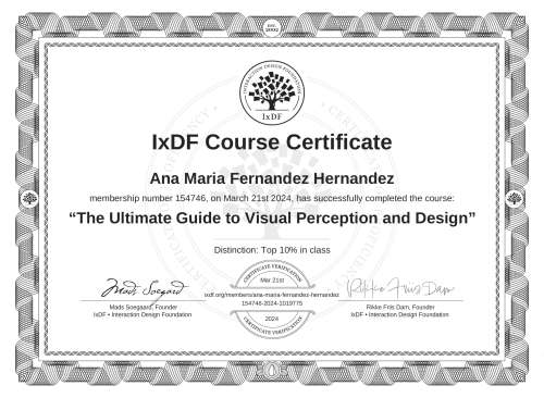 The Ultimate Guide to Visual Perception and Design certificate