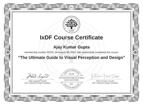 The Ultimate Guide to Visual Perception and Design certificate
