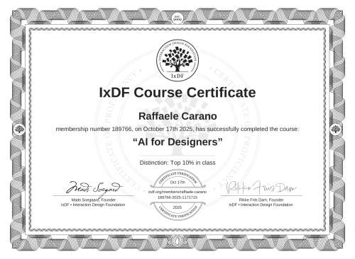 AI for Designers certificate