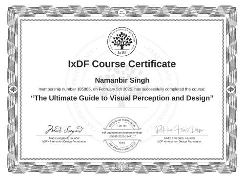 The Ultimate Guide to Visual Perception and Design certificate