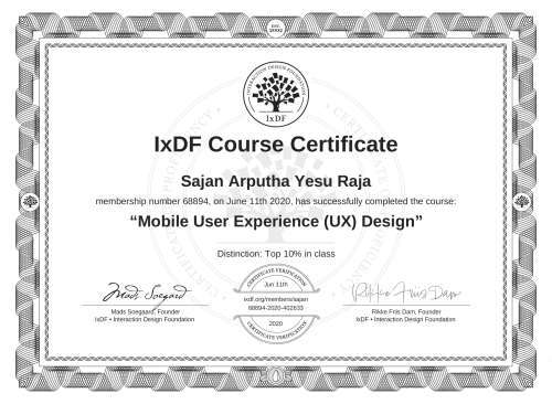 Mobile User Experience (UX) Design certificate