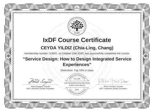 Service Design: How to Design Integrated Service Experiences certificate