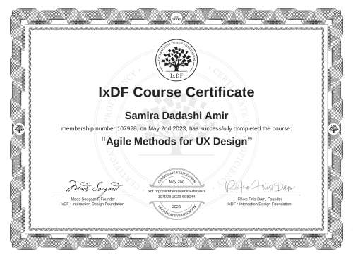 Agile Methods for UX Design certificate