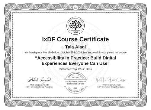 Accessibility in Practice: Build Digital Experiences Everyone Can Use certificate