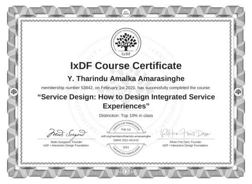 Service Design: How to Design Integrated Service Experiences certificate