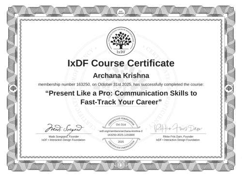 Present Like a Pro: Communication Skills to Fast-Track Your Career certificate