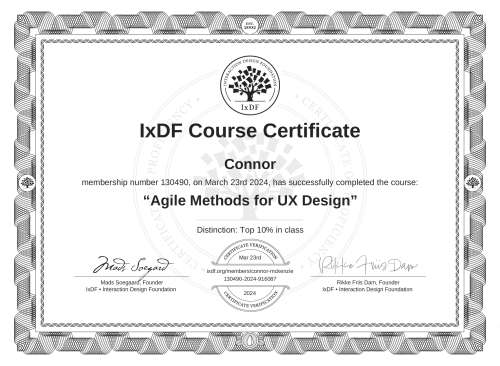 Agile Methods for UX Design certificate
