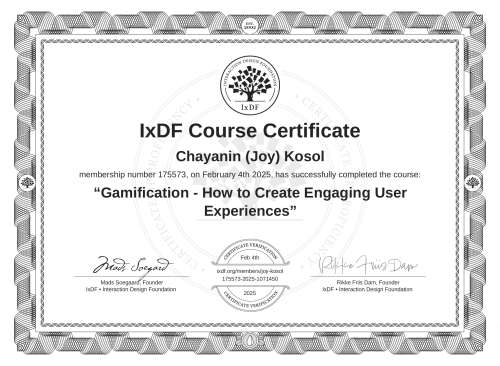 Gamification - How to Create Engaging User Experiences certificate
