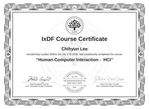 Human-Computer Interaction -  HCI certificate