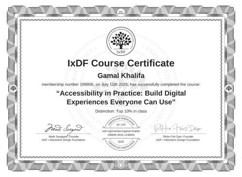 Accessibility in Practice: Build Digital Experiences Everyone Can Use certificate