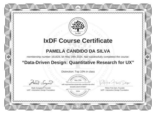 Data-Driven Design: Quantitative Research for UX certificate