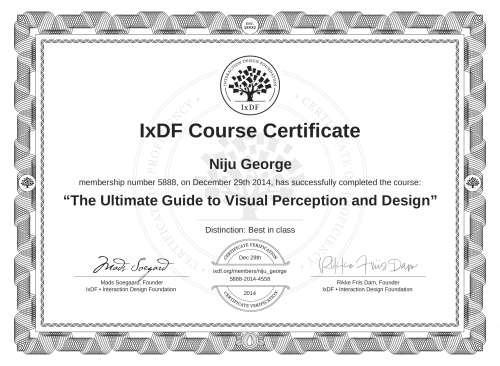 The Ultimate Guide to Visual Perception and Design certificate