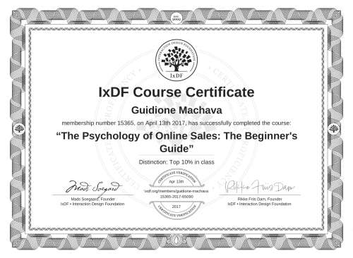 The Psychology of Online Sales: The Beginner's Guide certificate