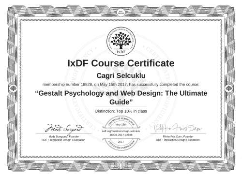 Gestalt Psychology and Web Design: The Ultimate Guide certificate