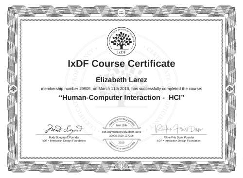 Human-Computer Interaction -  HCI certificate