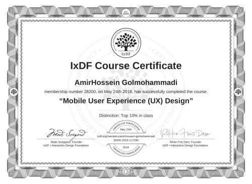 Mobile User Experience (UX) Design certificate