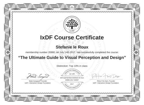 The Ultimate Guide to Visual Perception and Design certificate