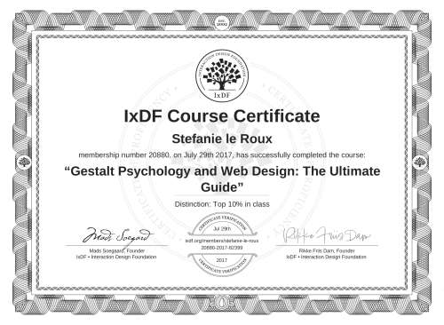 Gestalt Psychology and Web Design: The Ultimate Guide certificate