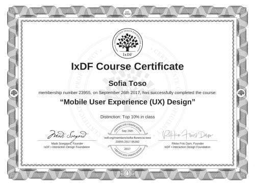 Mobile User Experience (UX) Design certificate