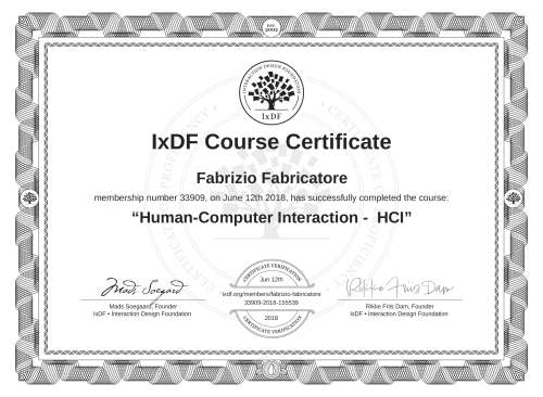 Human-Computer Interaction -  HCI certificate