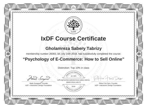 Psychology of E-Commerce: How to Sell Online certificate