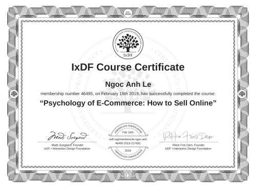 Psychology of E-Commerce: How to Sell Online certificate