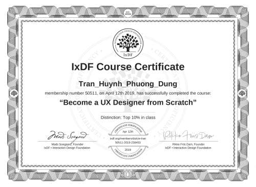 Become a UX Designer from Scratch certificate