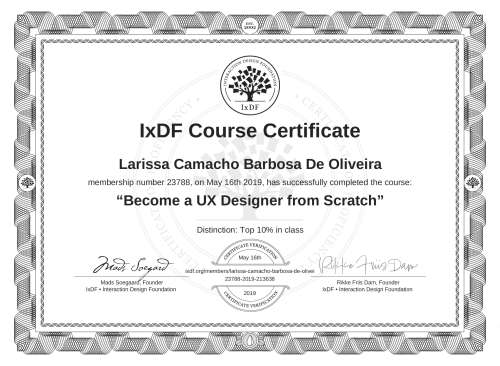 Become a UX Designer from Scratch certificate