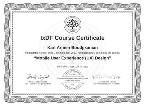 Mobile User Experience (UX) Design certificate