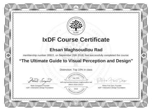 The Ultimate Guide to Visual Perception and Design certificate
