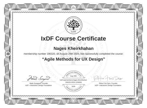 Agile Methods for UX Design certificate