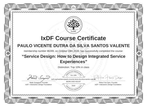 Service Design: How to Design Integrated Service Experiences certificate