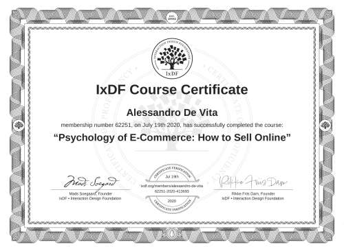 Psychology of E-Commerce: How to Sell Online certificate