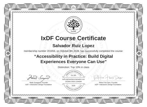 Accessibility in Practice: Build Digital Experiences Everyone Can Use certificate