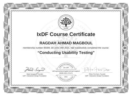 Conducting Usability Testing certificate