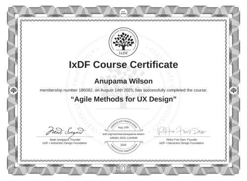 Agile Methods for UX Design certificate