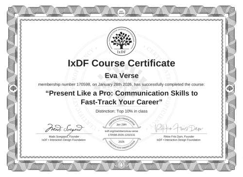 Present Like a Pro: Communication Skills to Fast-Track Your Career certificate
